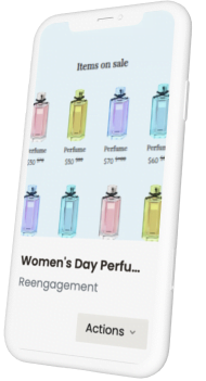 A picture of the women 's day perfume reengagement.