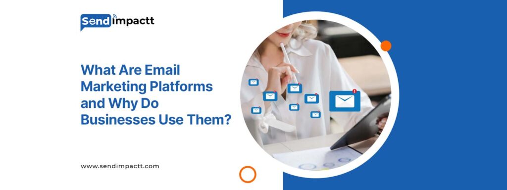 A woman is using an email platform to send emails.